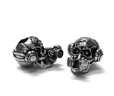 Schmuckatelli Pewter Brous Gas Mask Bead USA Made (1 Pack)  paracordwholesale