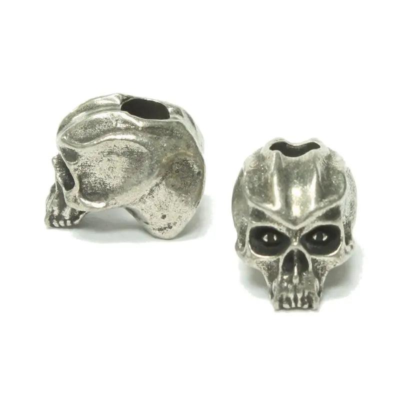 Schmuckatelli Pewter Cyber Skull Bead USA Made  (1 Pack)  paracordwholesale