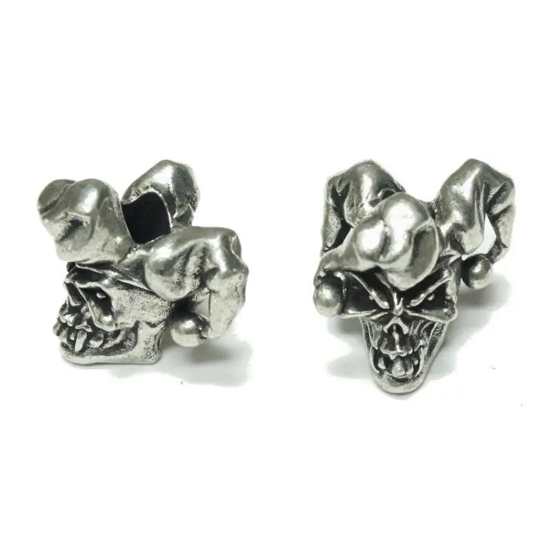 Schmuckatelli Pewter Jester Skull Bead USA Made (1 Pack)  paracordwholesale