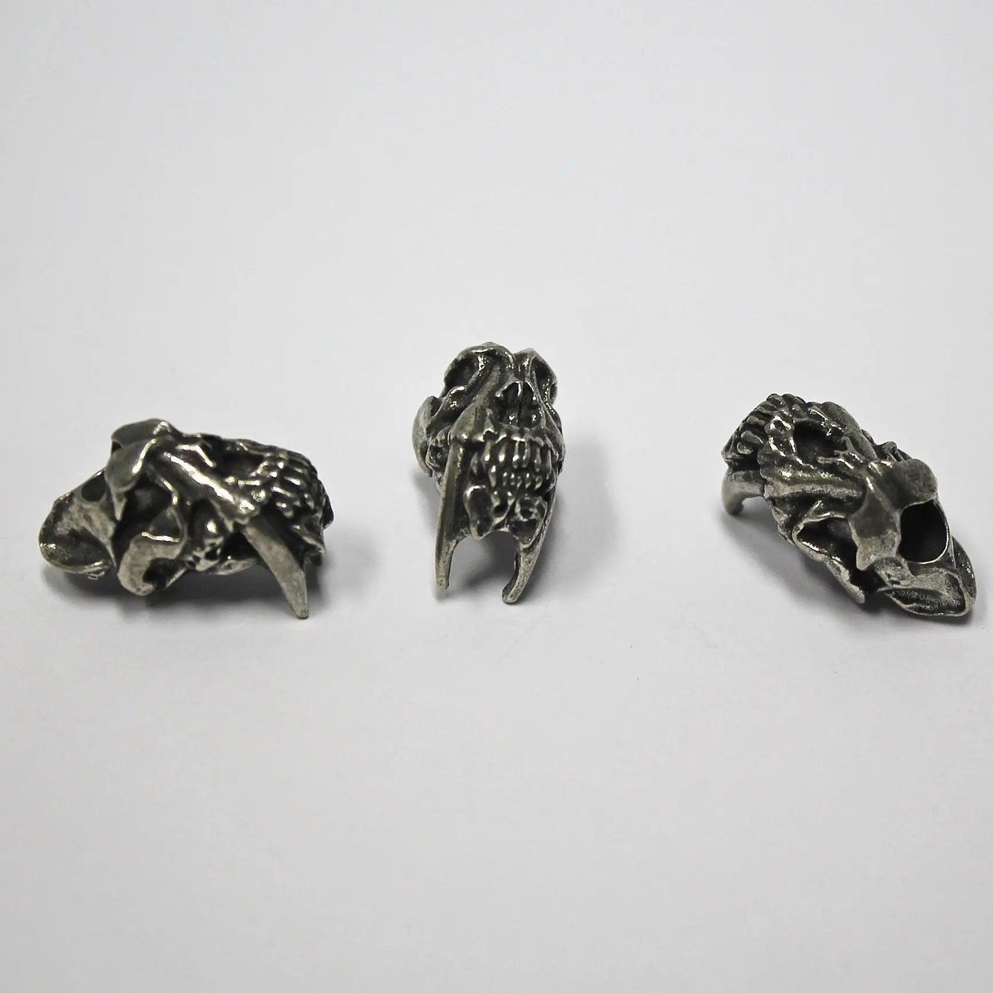 Schmuckatelli Pewter Sabretooth Skull Bead USA Made  (1 Pack)  paracordwholesale