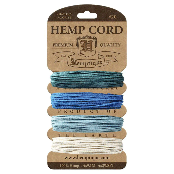 Shades of Aquamarine Hemp Twine/Cord Card 162-233