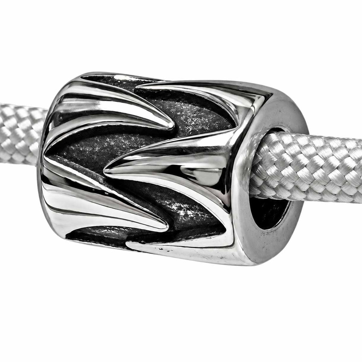 Shark Tooth Metal Barrel Beads 304 Stainless Steel (2 Pack) 280-