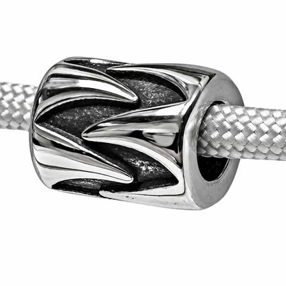 Shark Tooth Metal Barrel Beads 304 Stainless Steel (2 Pack) 280-