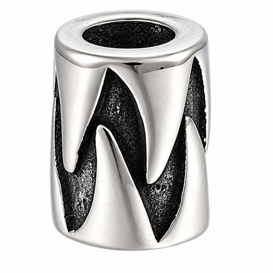 Shark Tooth Metal Barrel Beads 304 Stainless Steel (2 Pack) 280-