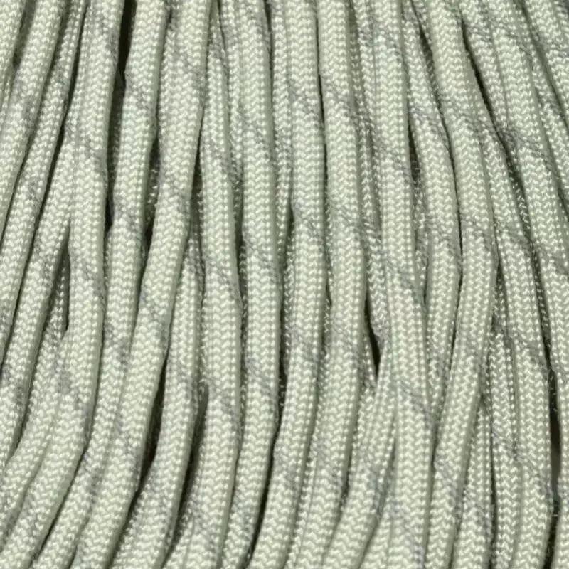 Silver Gray / Grey with 3 Reflective Tracers 550 Paracord Made in the USA  163- nylon/nylon paracord