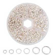 Silver Color Iron Split/Jump Rings Assorted Sizes 1 Container