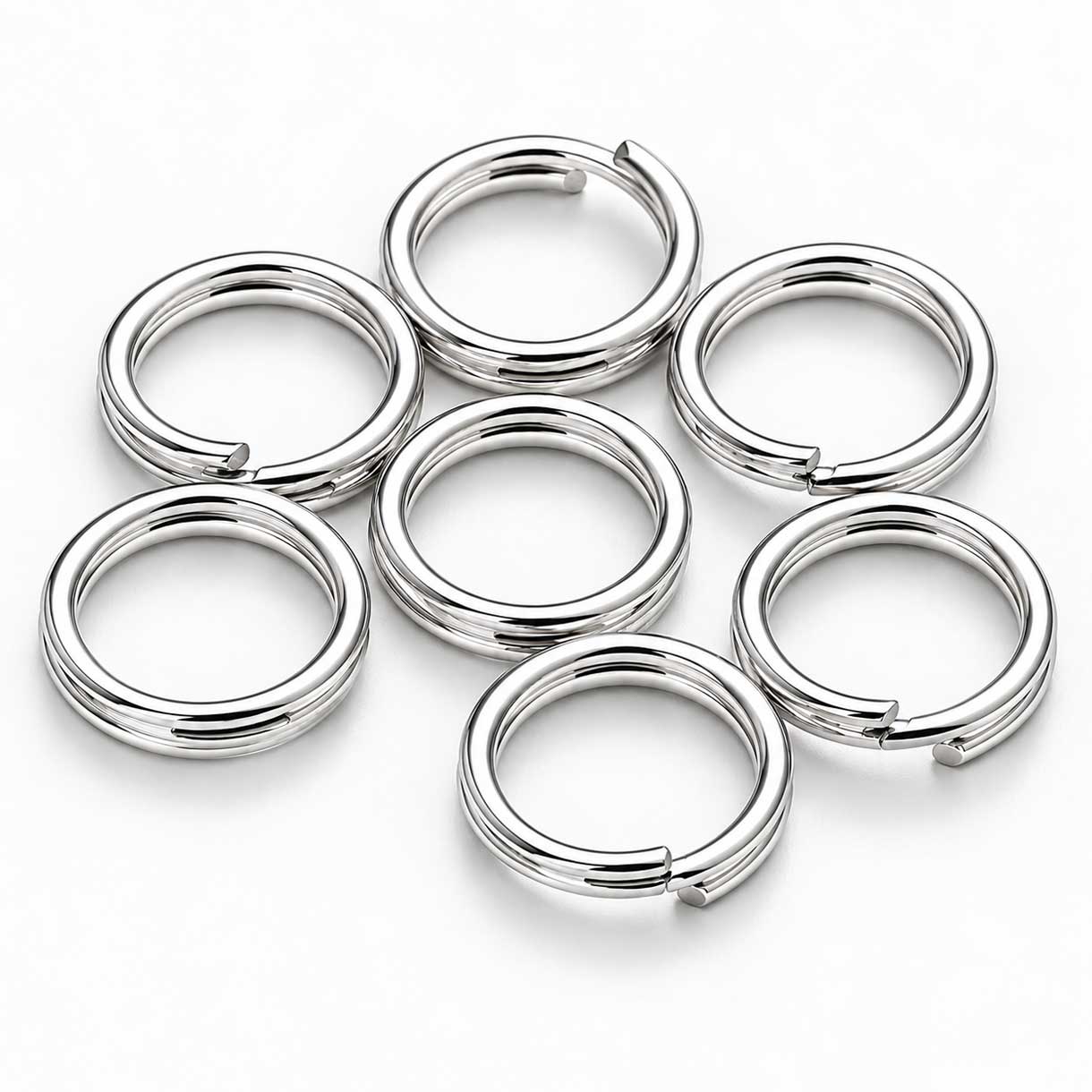 Silver Double Loop Split/Jump Rings (Brass)
