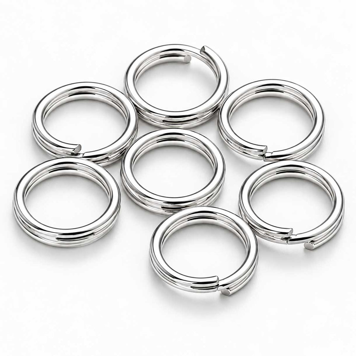 Silver Double Loop Split/Jump Rings (Brass)