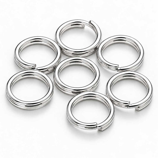 Silver Double Loop Split/Jump Rings (Brass) El Wood Braiding Co