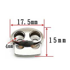 Silver Plastic Oval Two Hole Cord Lock/Stop (5 Pack) paracordwholesale