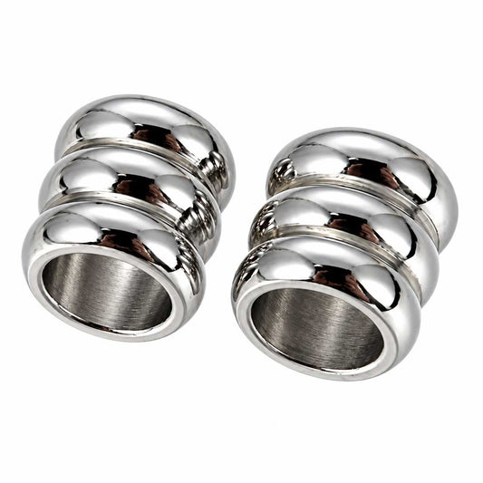 Silver Ringed Metal Beads 201 Stainless Steel (10 Pack) 280-