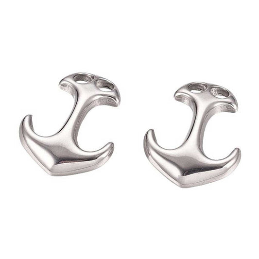 Silver Stainless Steel Anchor Clasp for Paracord Bracelets (2 Pack)