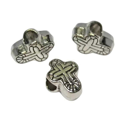 Silver Window Pane Cross Bead (5 Pack)