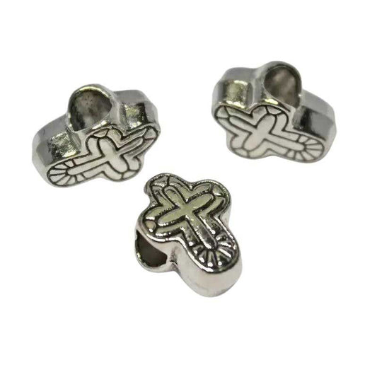 Silver Window Pane Cross Bead (5 Pack)