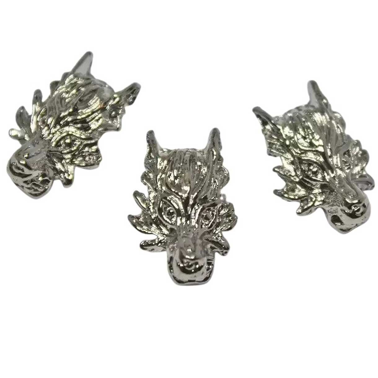 Silver Wolf Bead (5 Pack)