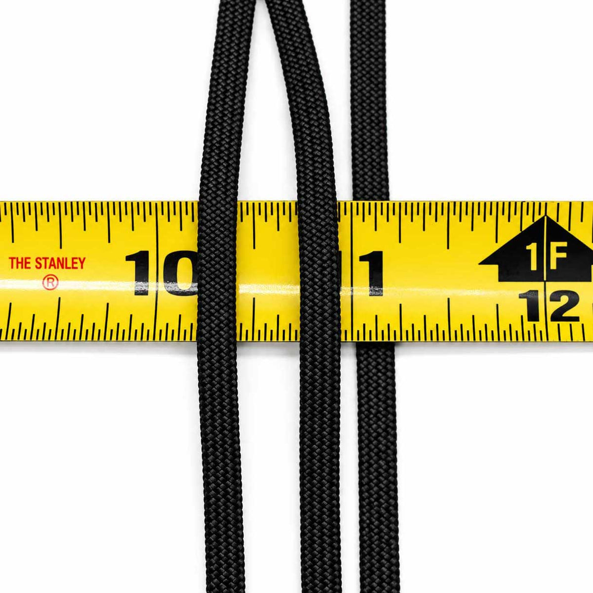 **Sinker Line 1/4 *(3/16) Inch Black Coreless Flat Nylon Cord Made in the USA El Wood Braiding Co