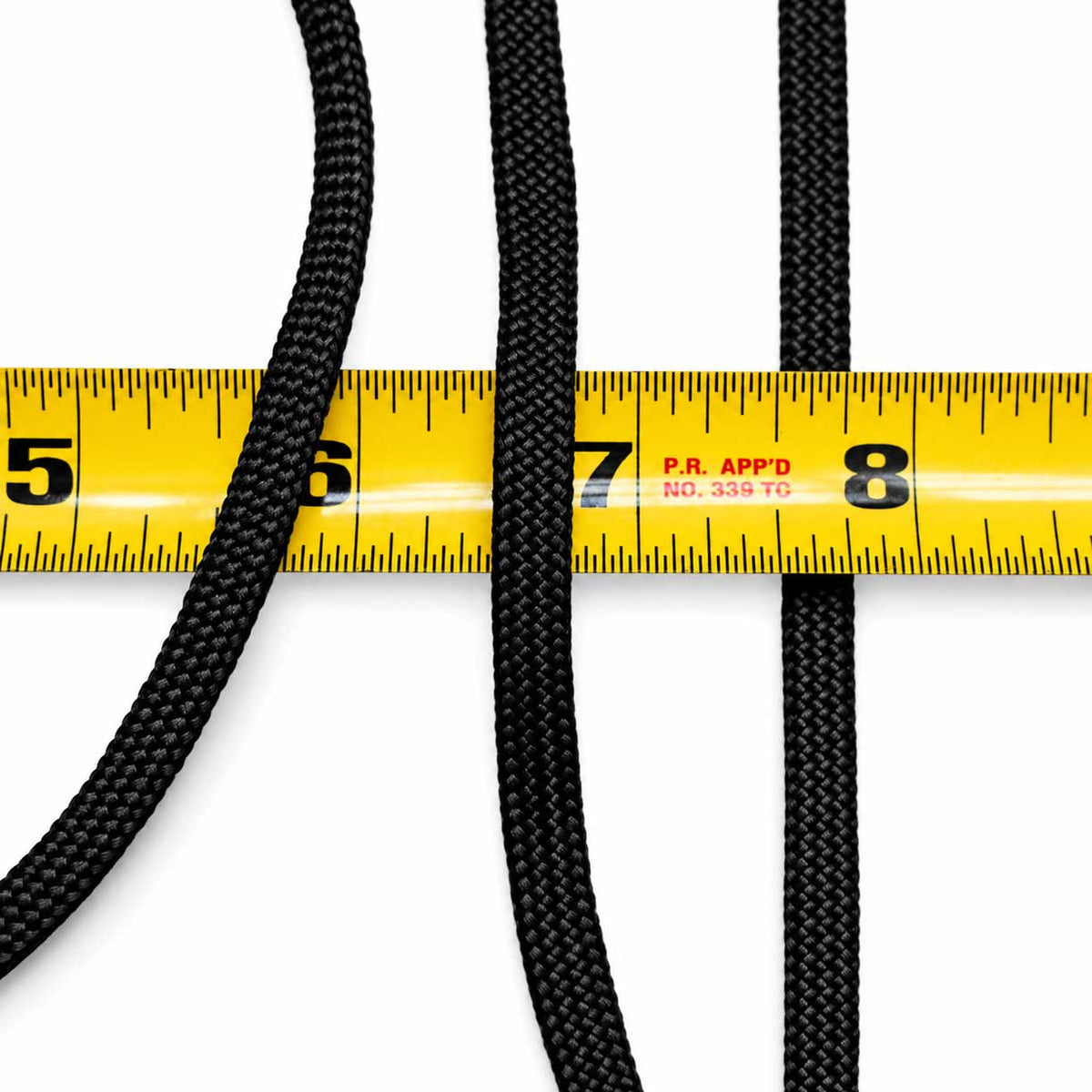 **Sinker Line 3/8 *(1/4) Inch Black Coreless Flat Nylon Cord Made in the USA El Wood Braiding Co