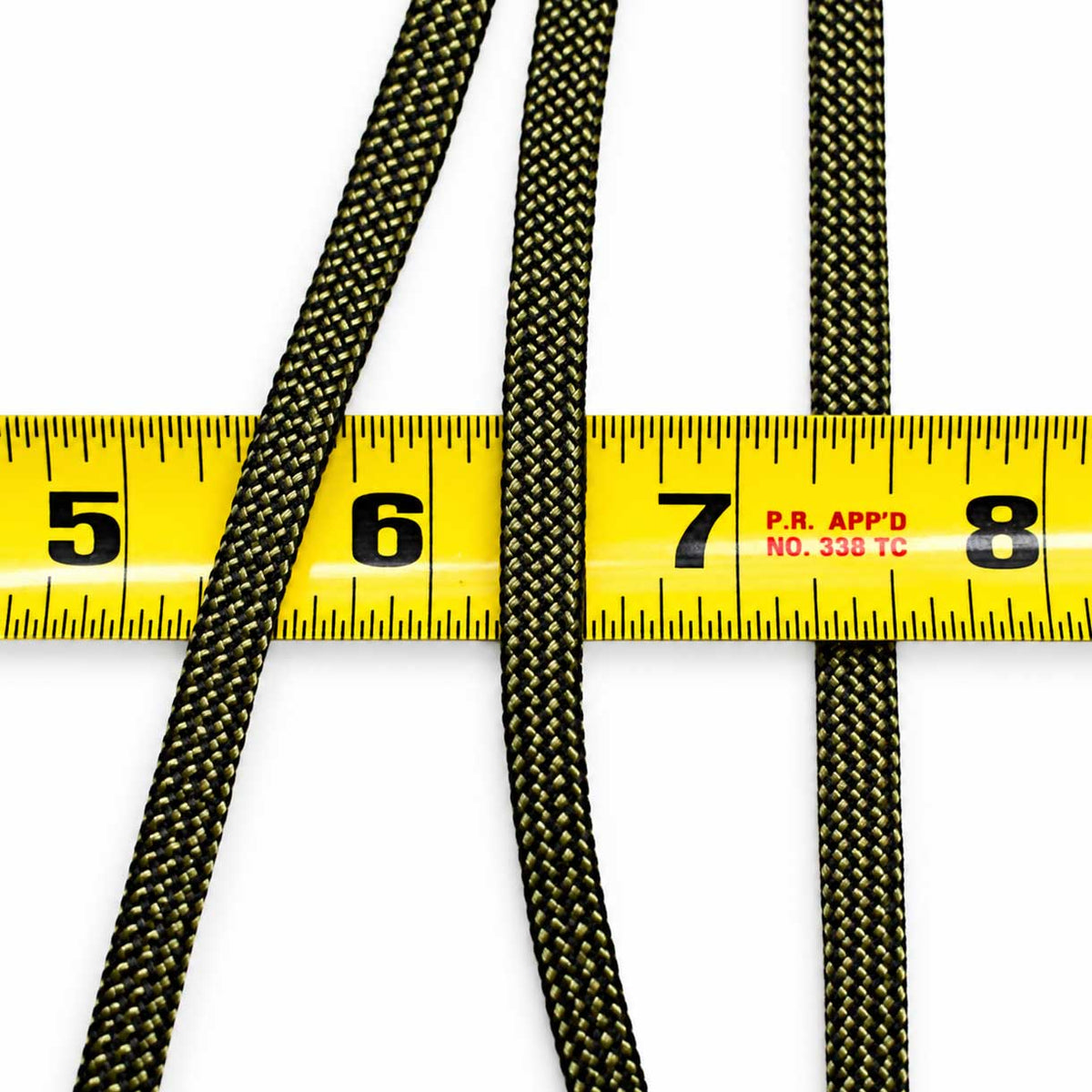 **Sinker Line 3/8 *(1/4) Inch Olive Drab (OD) Coreless Flat Nylon Cord Made in the USA El Wood Braiding Co