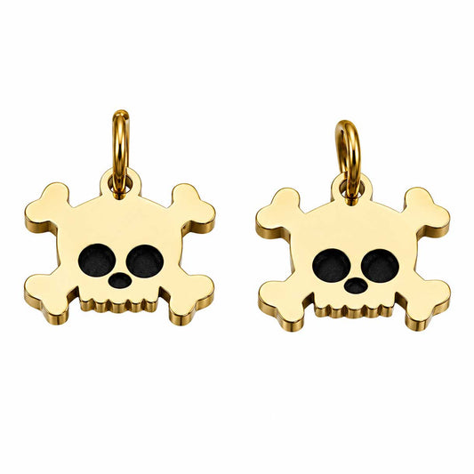 Skull Pendants Real 14K Gold Plated 316 Surgical Stainless Steel El Wood Braiding Co