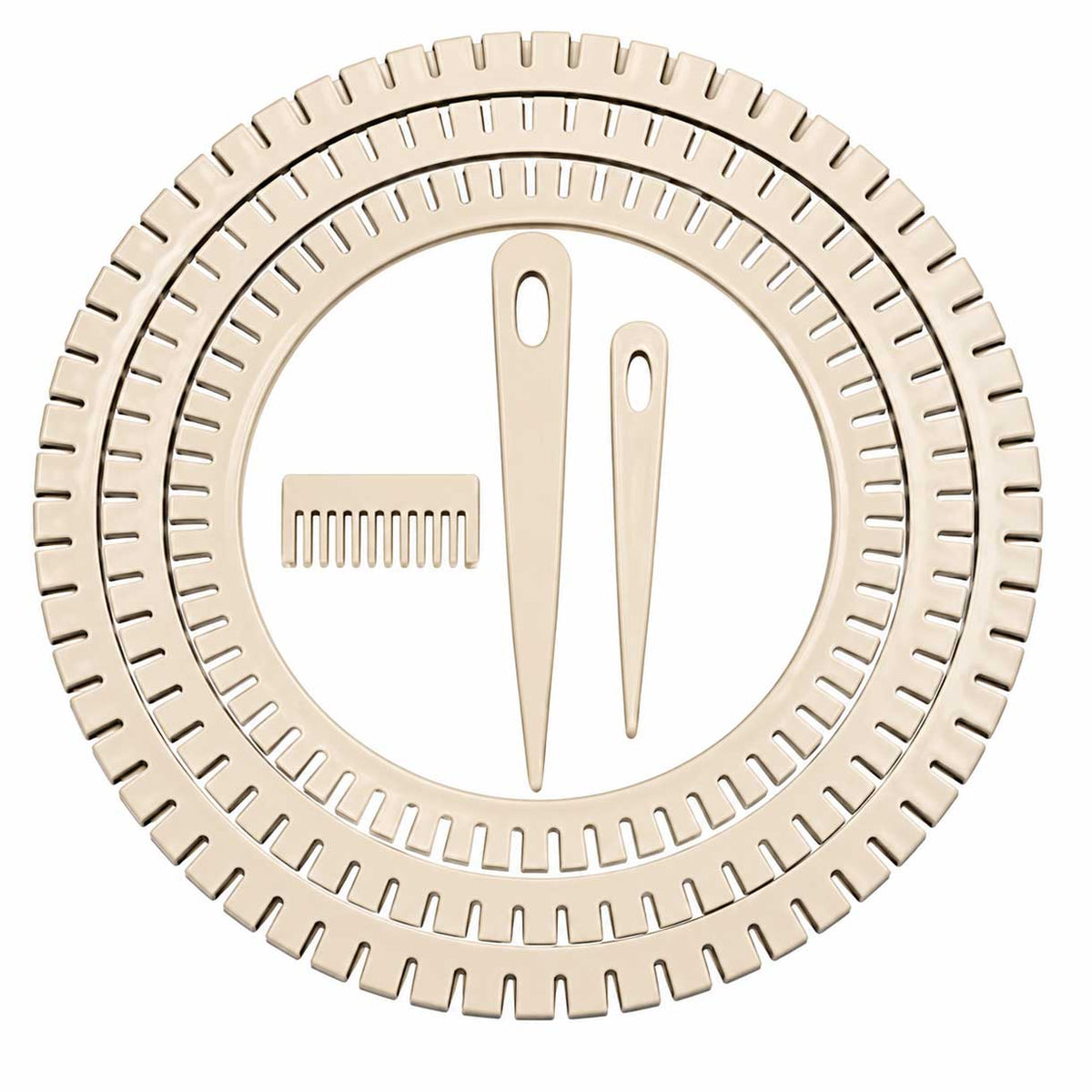 Small Wooden Circular Weaving Loom Set w/Comb and Teardrop Needles 280-