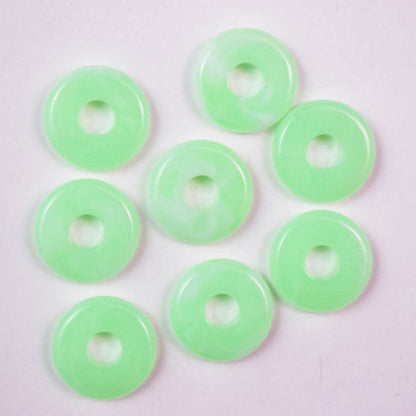 Spring Green Acrylic Disc/Spacer Bead/Charm (100 Pack)