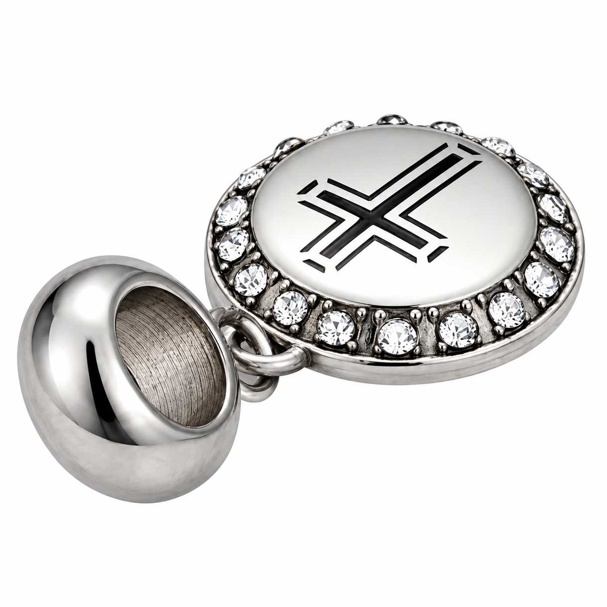 Stainless Steel Crystal Rhinestone w/Enamel Cross Pendant (1 Pack) 280-