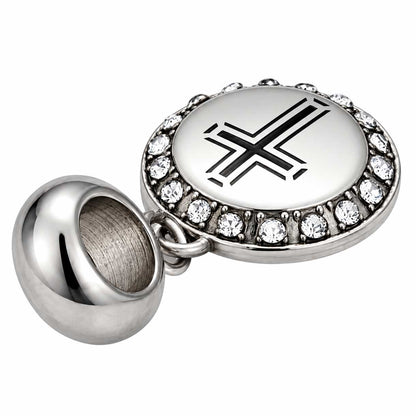 Stainless Steel Crystal Rhinestone w/Enamel Cross Pendant (1 Pack) 280-
