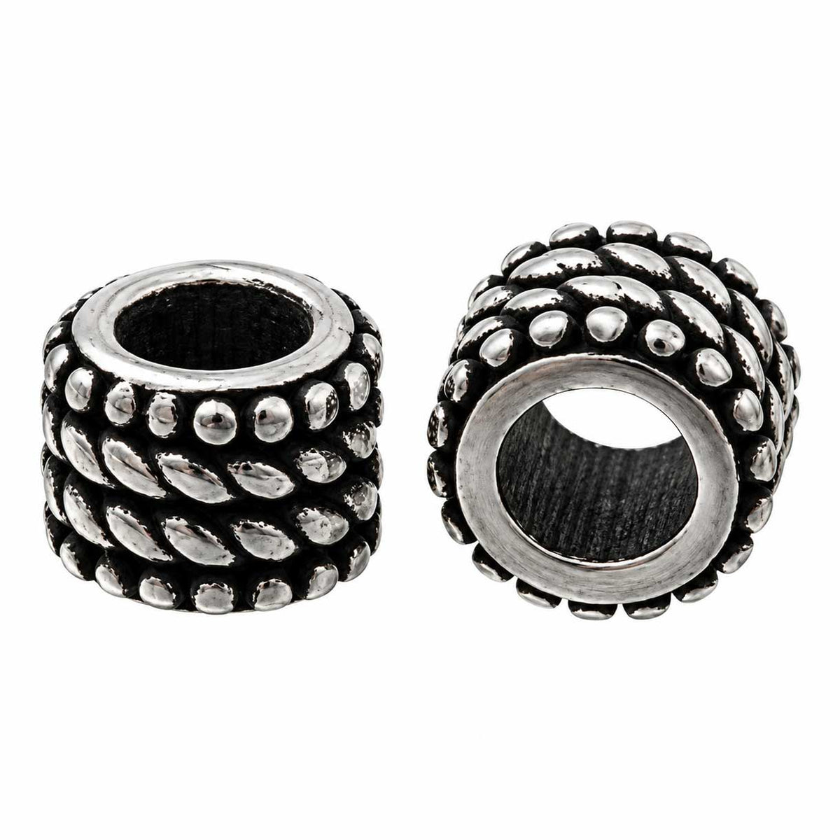 Traction Tread 304 Stainless Barrel Bead/Charm (2 Pack) 280-
