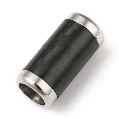 Tube Black/Silver Magnetic Clasps 304 S.S. Glue In Ends (1 Pack) 6mm
