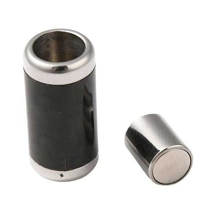 Tube Black/Silver Magnetic Clasps 304 S.S. Glue In Ends (1 Pack) 6mm