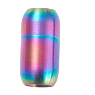 Tube Rainbow Ion Plating Magnetic Clasps 304 S.S. Glue In Ends (1 Pack) 6mm