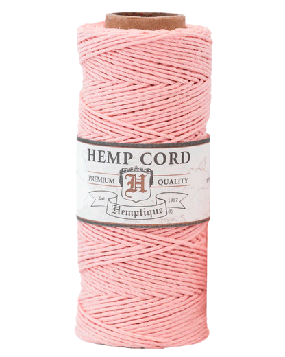 1 mm (3/64") Powder Pink Hemp Twine/Cord Spool 62.5 m (205 ft)