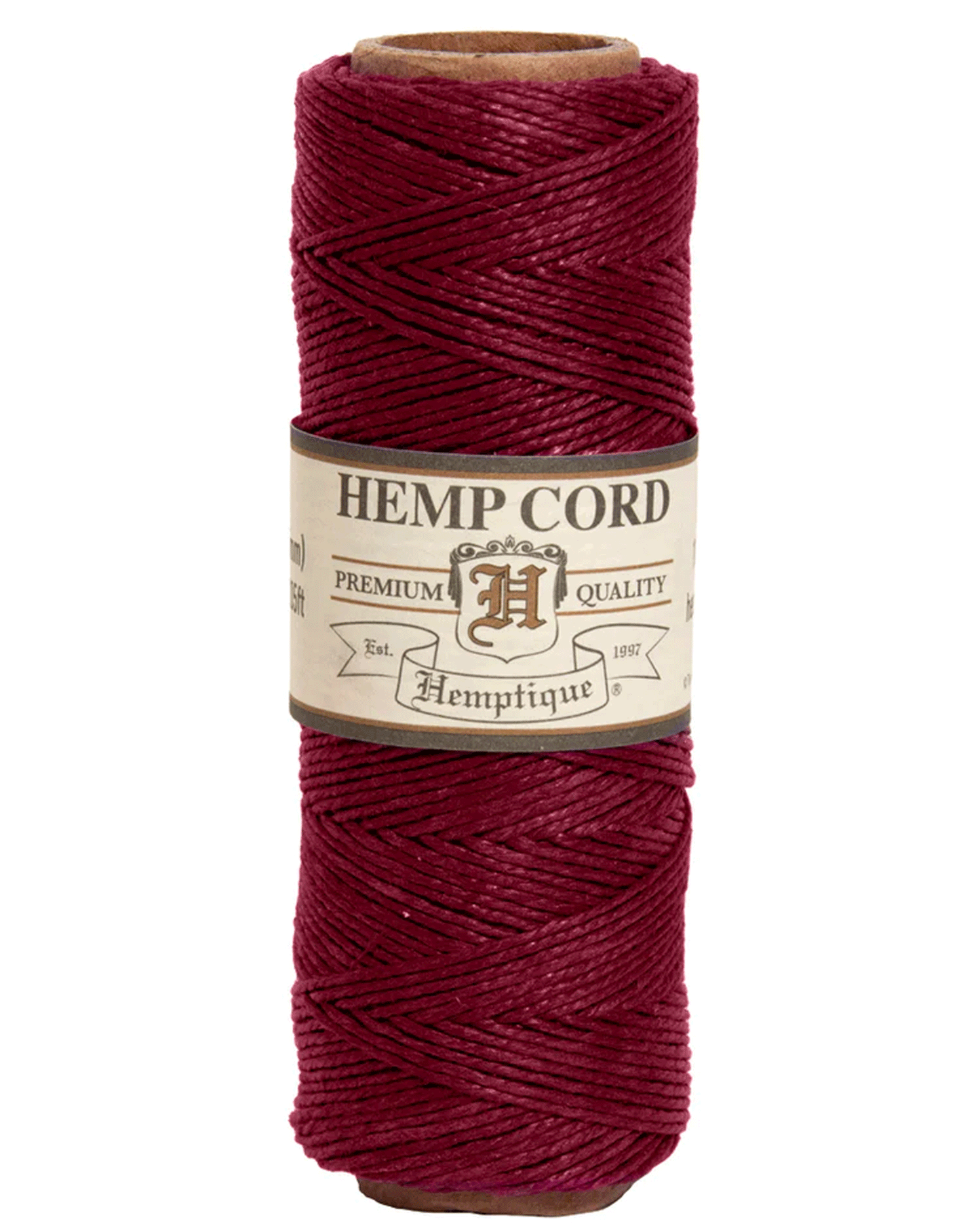 0.5 mm (1/64") Burgundy Hemp Twine/Cord Spool 62.5 m (205 ft)