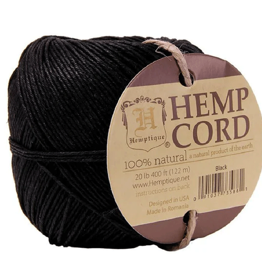 1 mm (3/64") Black Hemp Twine/Cord Ball 122 m (400 ft)