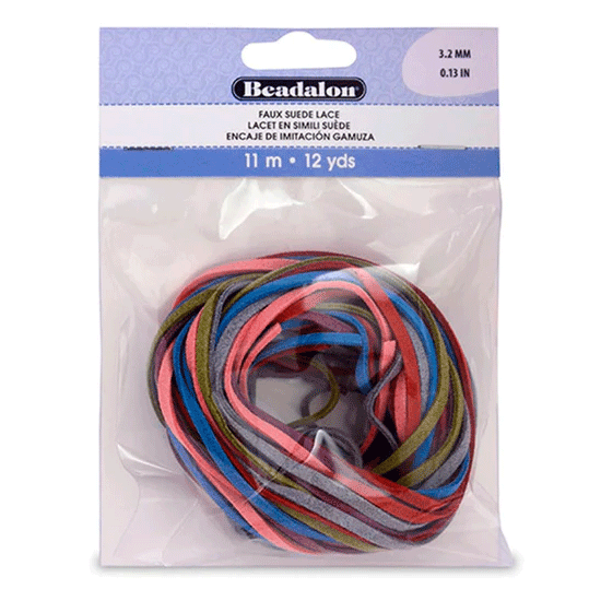 3.2 mm (0.13") Faux Suede Lace Assorted Colors 11 m / 12 yd