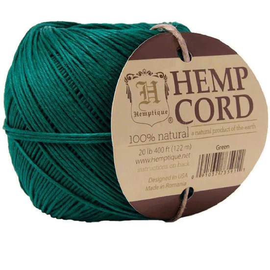 1 mm (3/64") Green Hemp Twine/Cord Ball 122 m (400 ft)