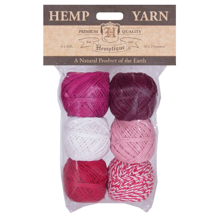 1 mm (3/64") Love Hemp Yarn Bon Bons 6 Pack 6 x 25 m (6 x 82 ft)