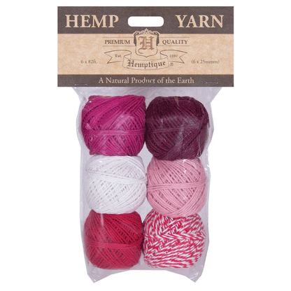 1 mm (3/64") Love Hemp Yarn Bon Bons 6 Pack 6 x 25 m (6 x 82 ft)