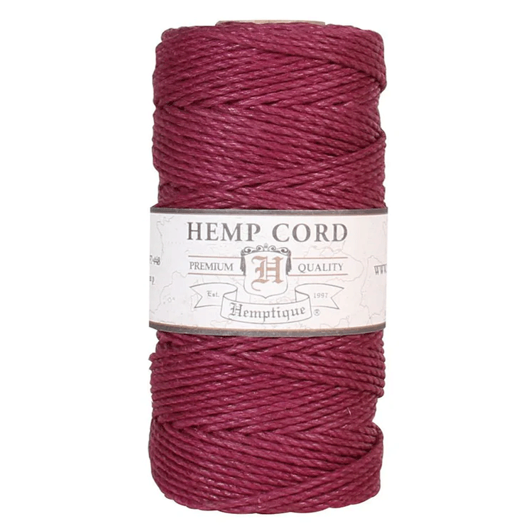 1.8 mm (5/64") Burgundy Hemp Twine/Cord Spool 62.5 m (205 ft)