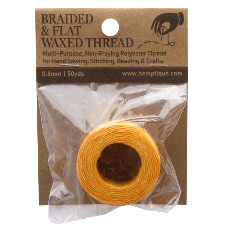 0.8 mm (15/64") Gold Waxed Braided Flat Thread 45.7 m (150 ft)