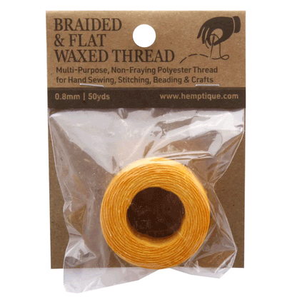 0.8 mm (15/64") Gold Waxed Braided Flat Thread 45.7 m (150 ft)