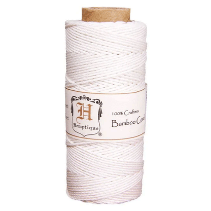 1 mm (3/64") White Bamboo Twine/Cord Spool 62.5m (205 ft)