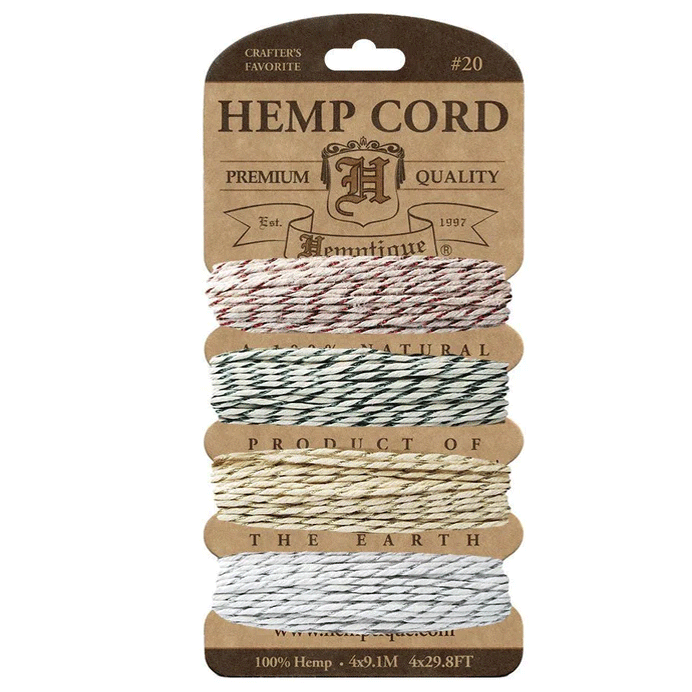 1 mm (3/64") Metallic Classics Hemp Twine/Cord Card 4 x 9.1 m (29.8 ft)