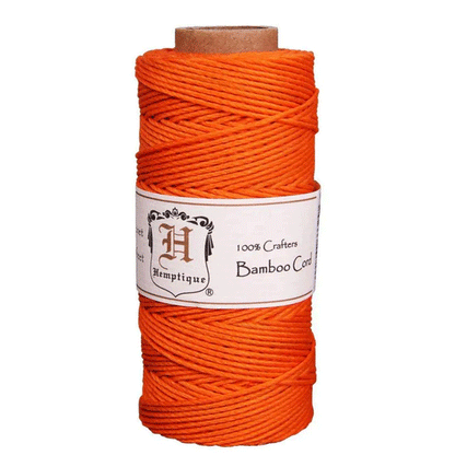 1 mm (3/64") Orange Bamboo Twine/Cord Spool 62.5m (205 ft)