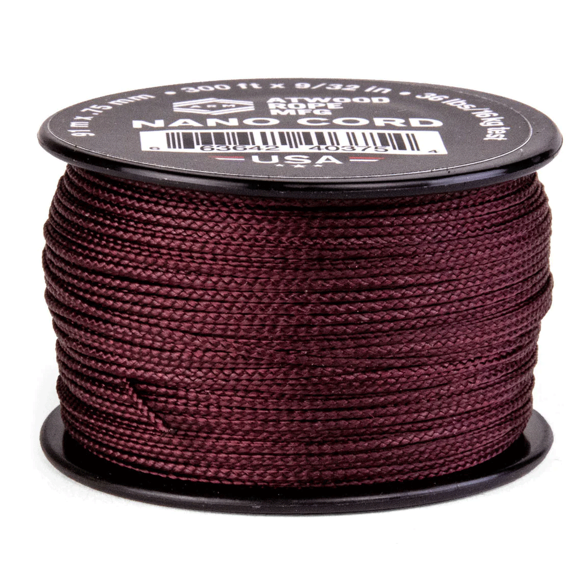 0.75 mm (1/32") Nano Cord Maroon Polyester Made in the USA (300 FT.)