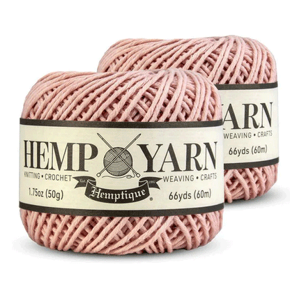 Dusty Pink Yarn Cotton and Hemp 2 Pack Total 132 Yards