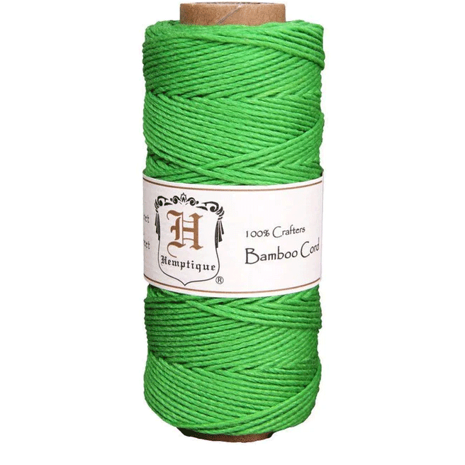 1 mm (3/64") Green Bamboo Twine/Cord Spool 62.5m (205 ft)