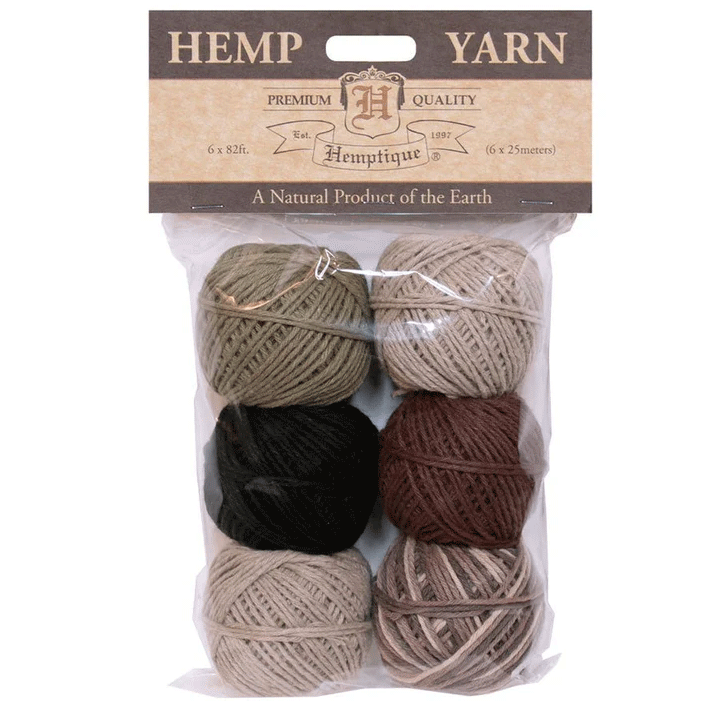 1 mm (3/64") Nature Hemp Yarn Bon Bons 6 Pack 6 x 25 m (6 x 82 ft)