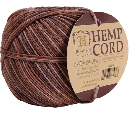 1 mm (3/64") Earthy Variegated Hemp Twine/Cord Ball 122 m (400 ft)