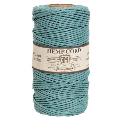 1.8 mm (5/64") Light Blue Hemp Twine/Cord Spool 62.5 m (205 ft)